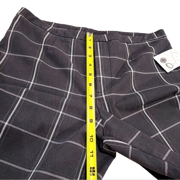 NWT Free People Charcoal Checkered Cropped Pants size 6 - Picture 10 of 12